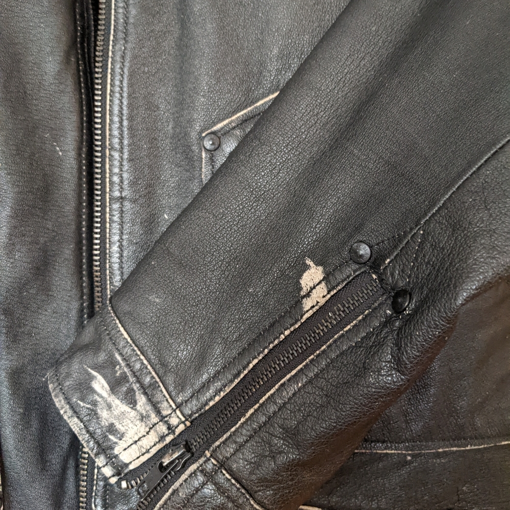 Black Rivet Leather Jacket - Picture 3 of 9